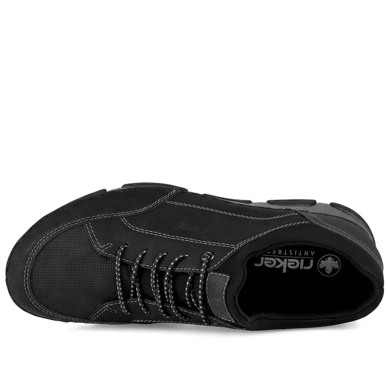Rieker Wide Fit Bungee Lace Slip On Trainers - RKR44518 / 329 910 - Charcoal