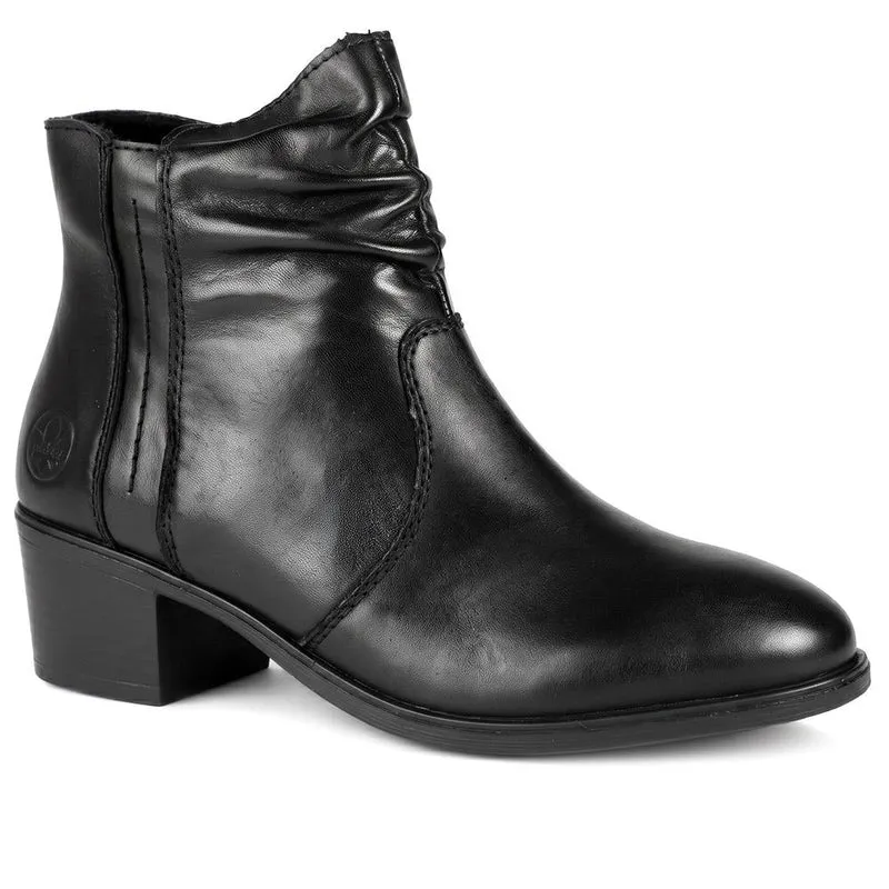 Rieker Leather Side Zip Ankle Boots - RKR44505 / 329 722