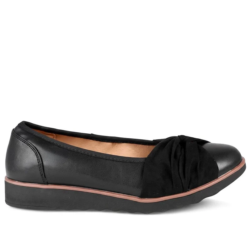 Wide Fit Chunky Bow Detailed Pumps - BRK43006 / 329 008 - Black