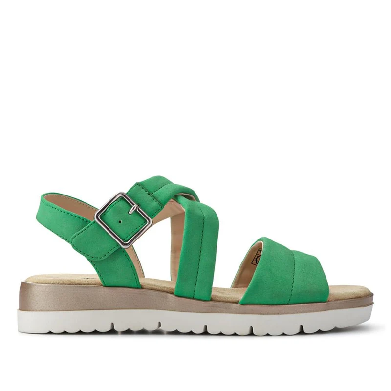 Cushioned Buckle-Up Sandals - WBINS41072 / 327 194 - Green