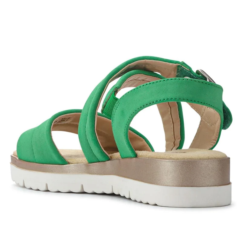 Cushioned Buckle-Up Sandals - WBINS41072 / 327 194 - Green