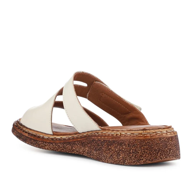 Adjustable Leather Mules - BOAY41012 / 327 606 - Beige
