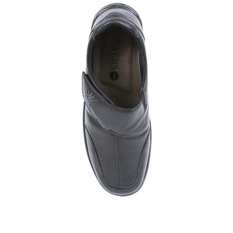 Wide Fit Leather One-Touch-Fasten Monk Shoes - RAJA2305 / 307 957 - Black
