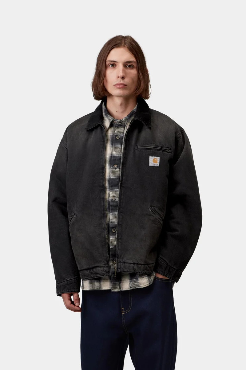 Carhartt WIP Herren OG Detroit Jacke | Black Tobacco Used Wash