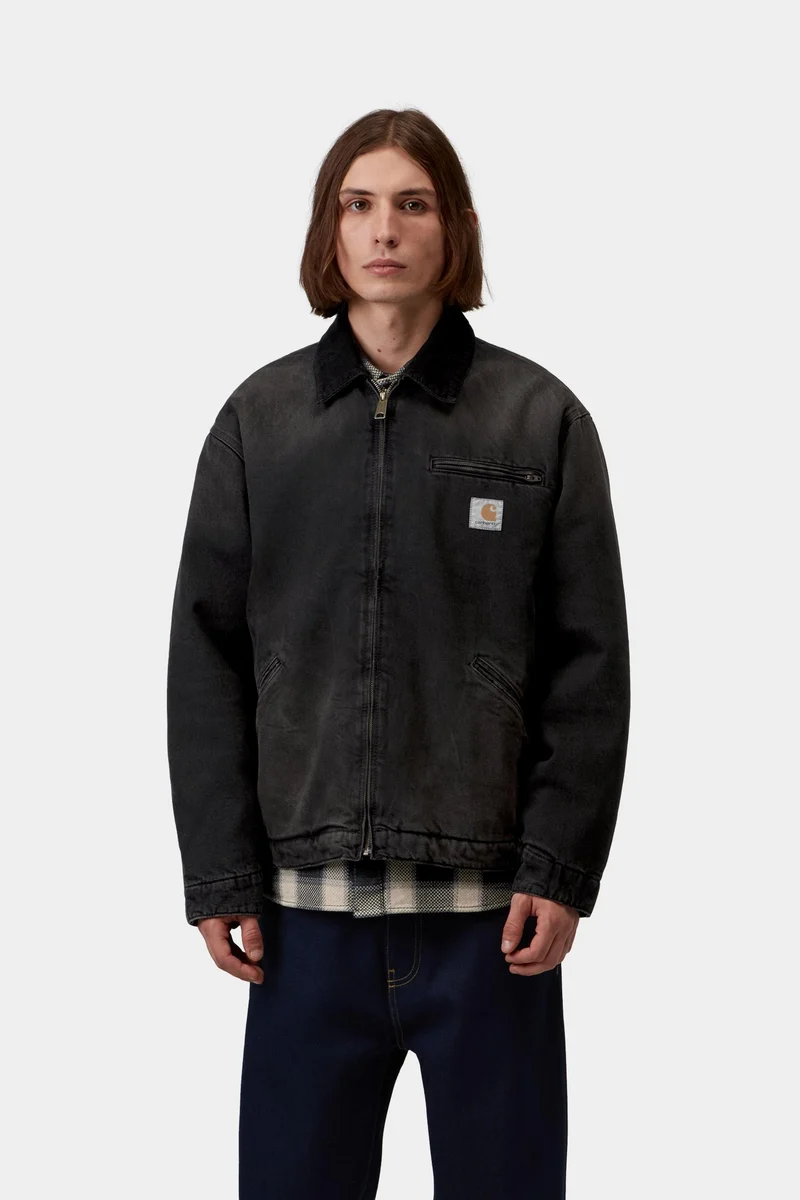 Carhartt WIP Herren OG Detroit Jacke | Black Tobacco Used Wash