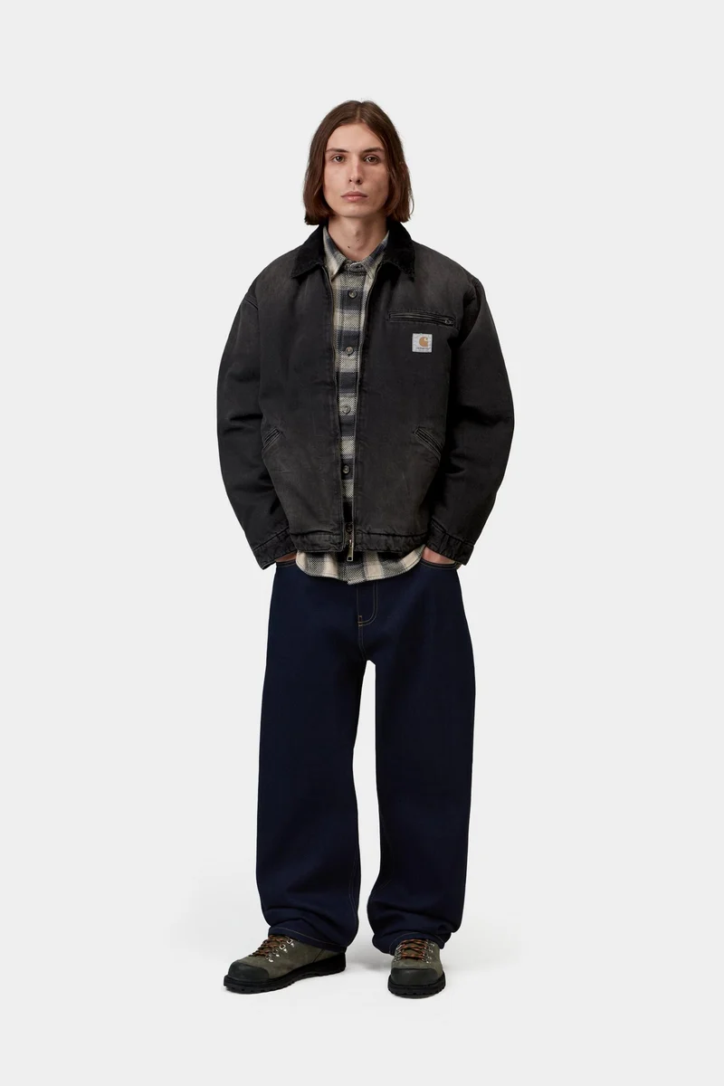 Carhartt WIP Herren OG Detroit Jacke | Black Tobacco Used Wash