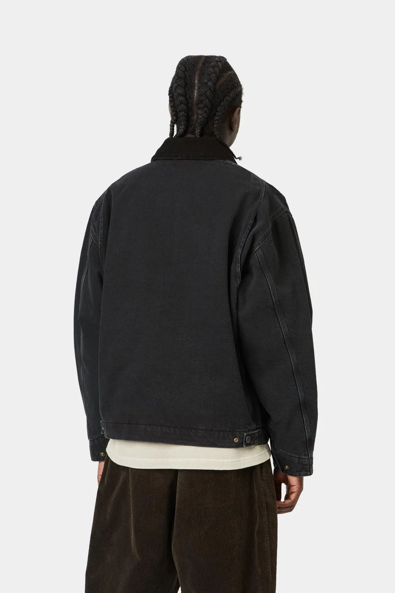 Carhartt WIP Herren OG Detroit Jacke | Schwarz Stone Washed
