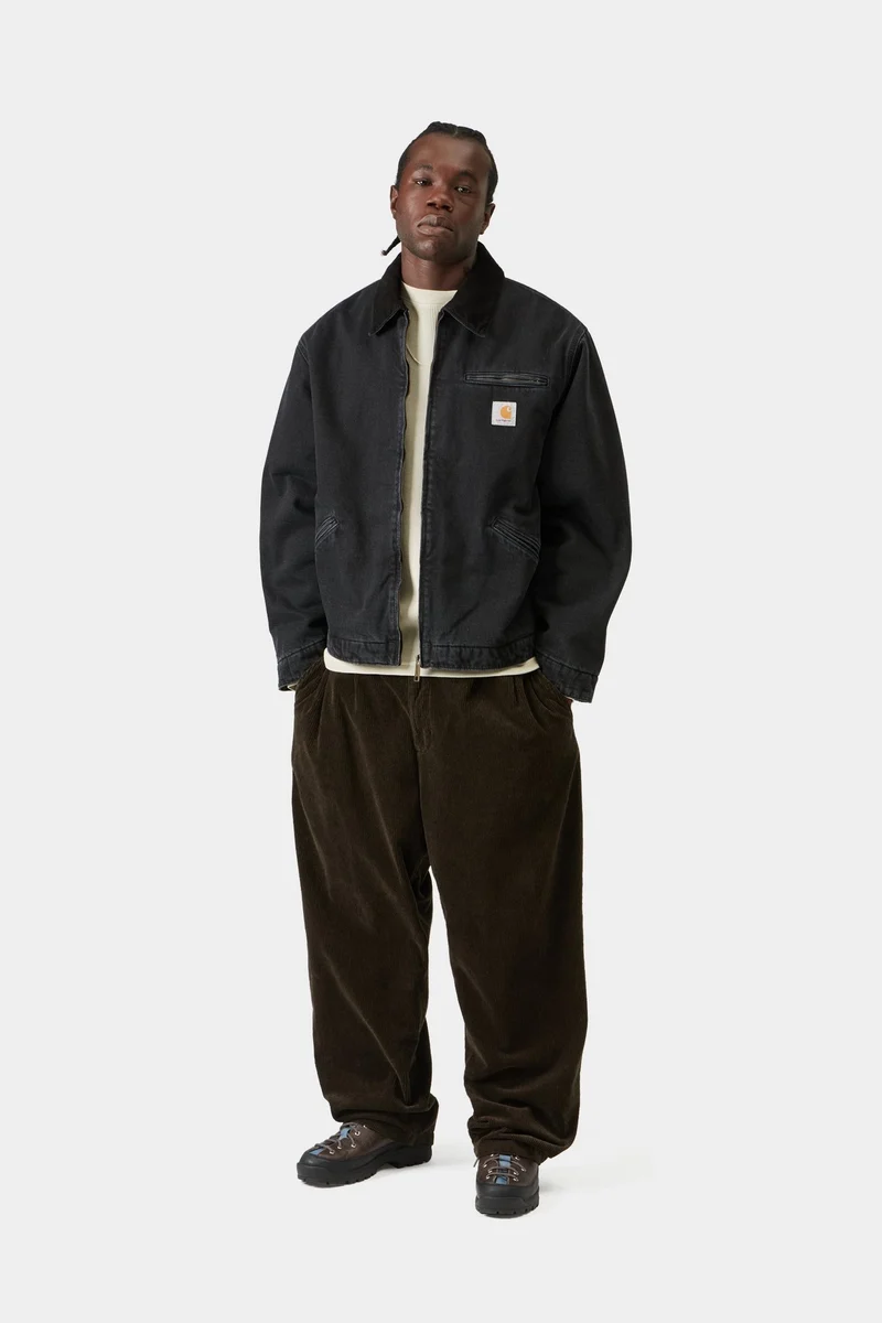 Carhartt WIP Herren OG Detroit Jacke | Schwarz Stone Washed