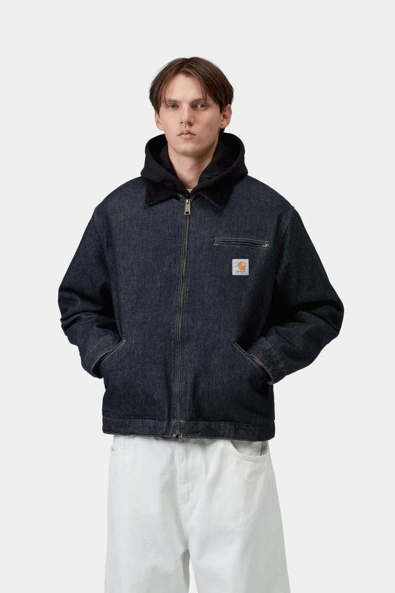 Carhartt WIP Herren OG Detroit Jacke | Blau-Schwarz gewaschen