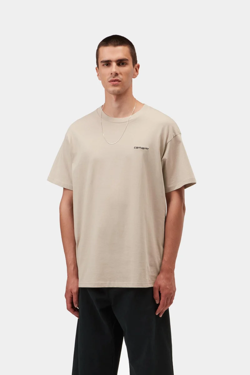 Carhartt WIP Herren-Kurzarm-T-Shirt mit Schriftzug-Stickerei | Fleur De Sel