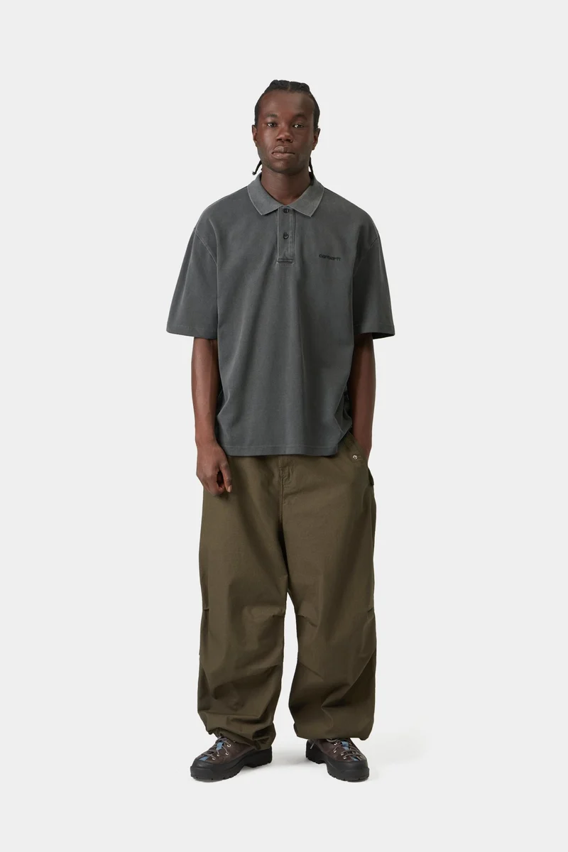 Carhartt WIP Wayne Polo Herren | Schwarz, stückgefärbt