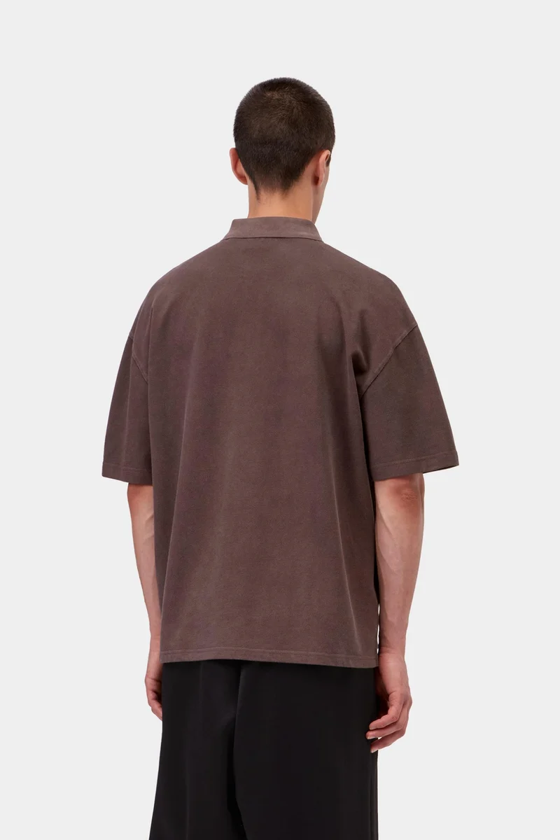 Carhartt WIP Herren Wayne Polo | Palisander-Stückfärbung