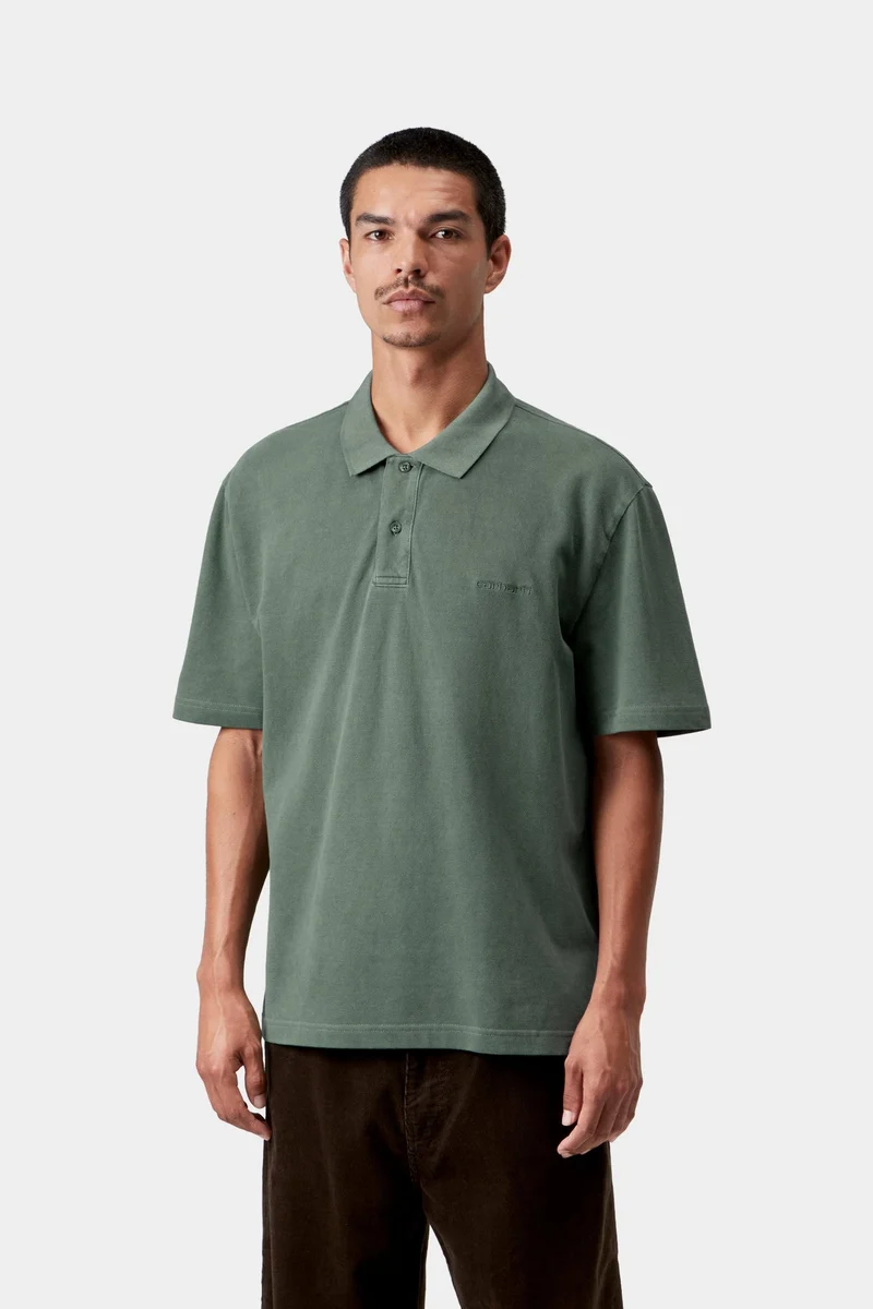 Carhartt WIP Wayne Polo Herren | Dunkelbraun, stückgefärbt