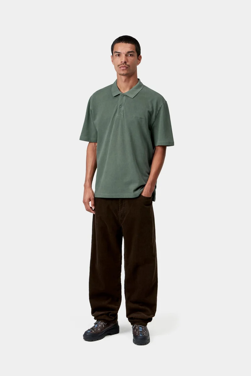 Carhartt WIP Wayne Polo Herren | Dunkelbraun, stückgefärbt