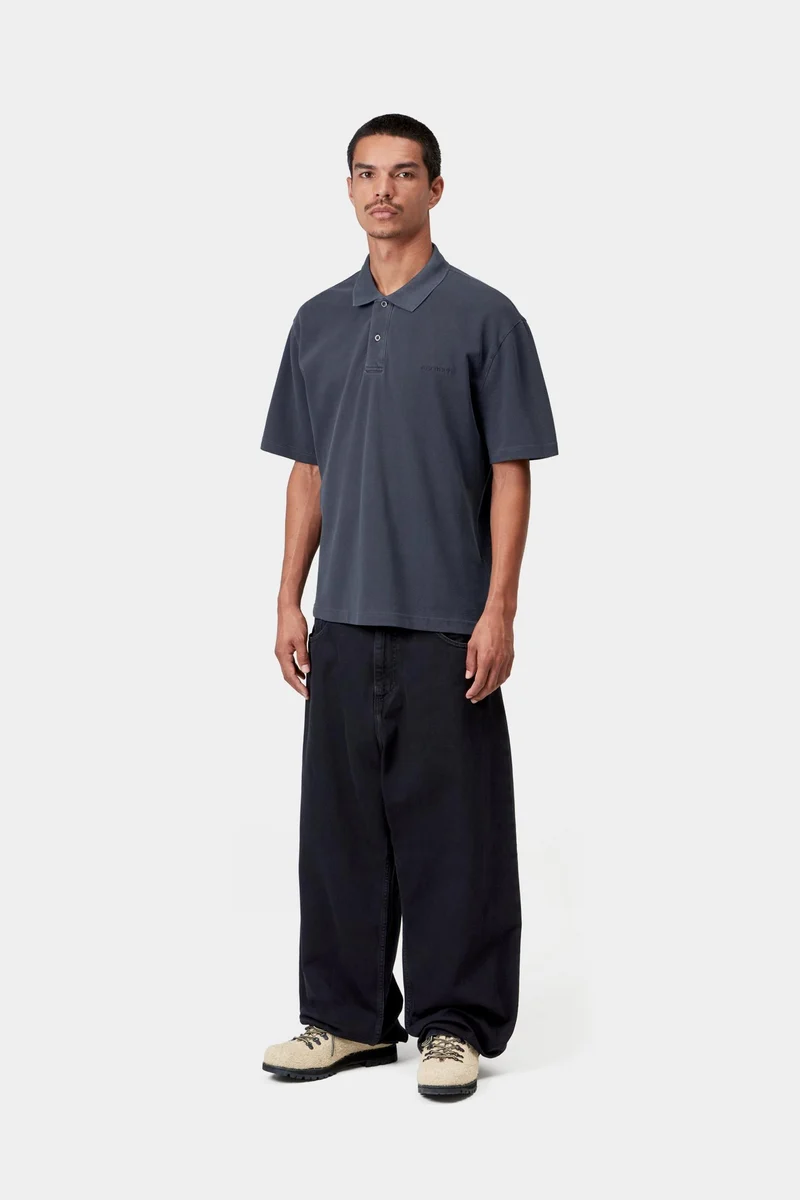 Carhartt WIP Wayne Polo Herren | Dunkelblau, stückgefärbt