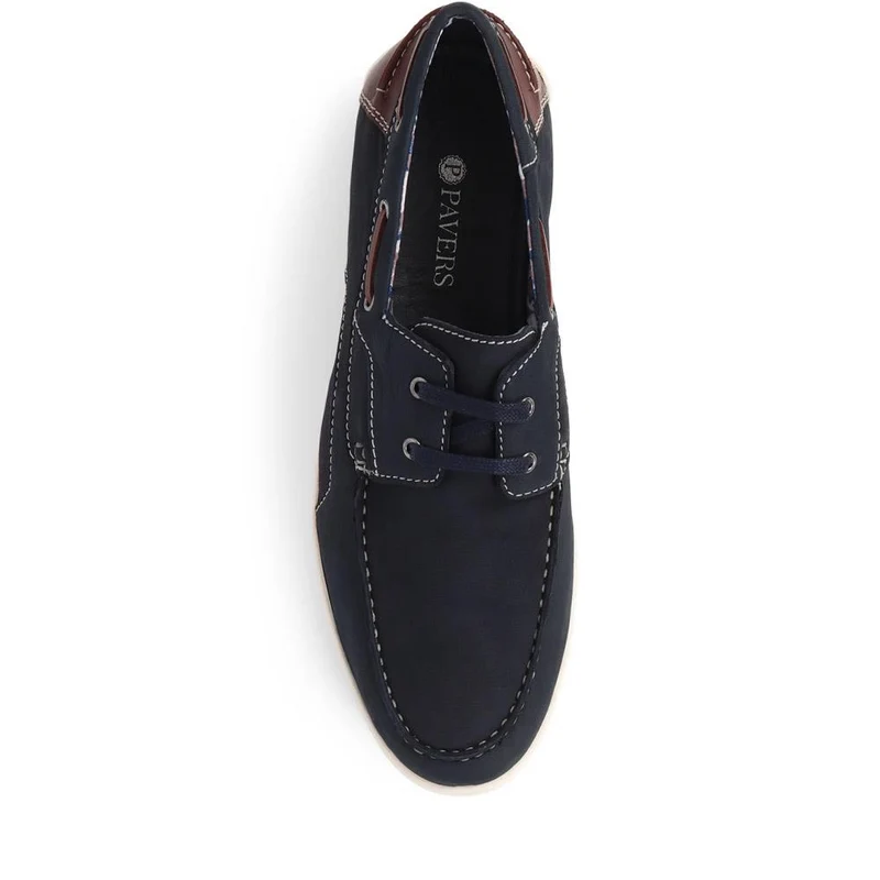 Leather Boat Shoes - JFOOT39011 / 325 151 - Navy