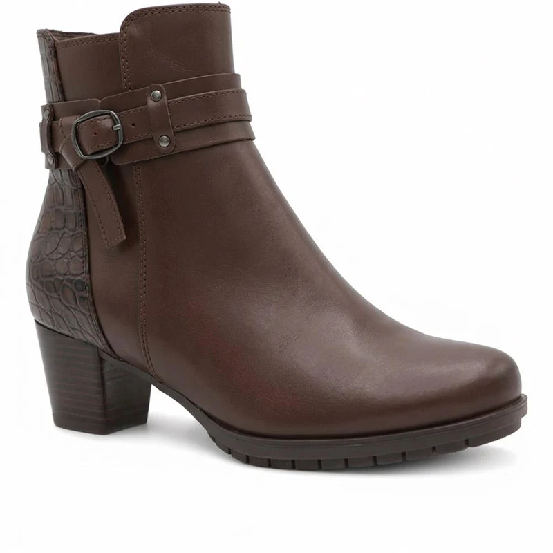 Warm Lined Smart Block Heel Ankle Boots - WOIL44003 / 330 085
