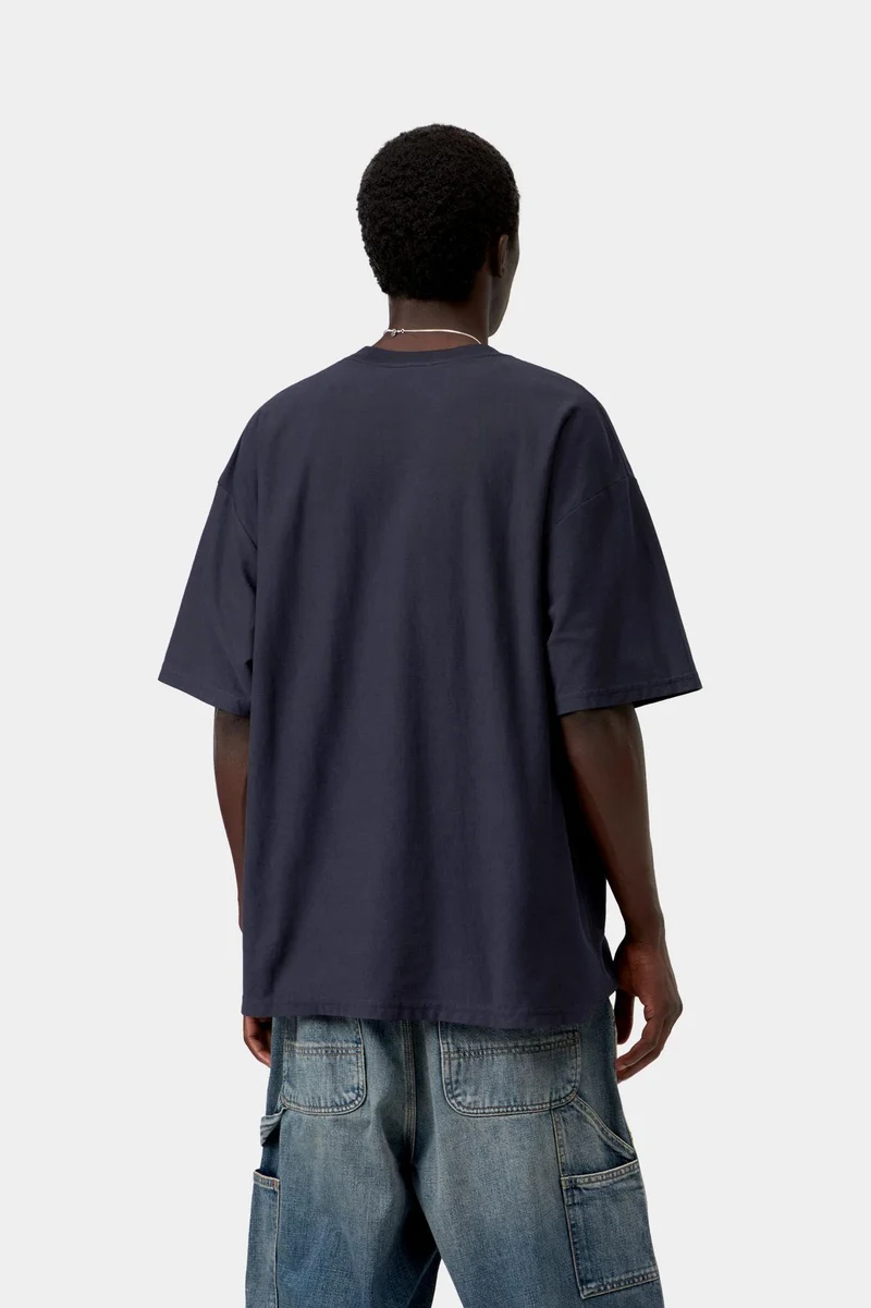 Carhartt WIP Herren-T-Shirt „Sieger 1989“ | Dunkelblau, schwere Stone-Wash-Optik
