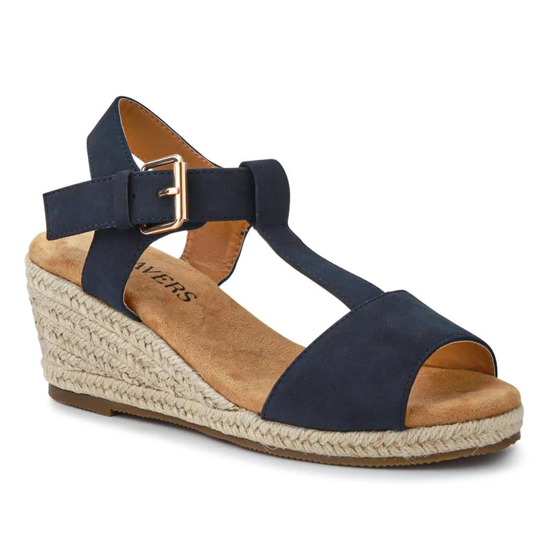 Casual Buckled Espadrilles - WBINS41058 / 327 258 - Navy