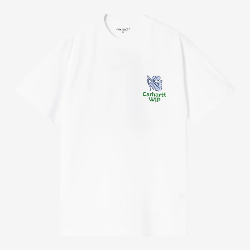 Carhartt WIP Herren-T-Shirt mit Traubenpflücker-Motiv | Weiß
