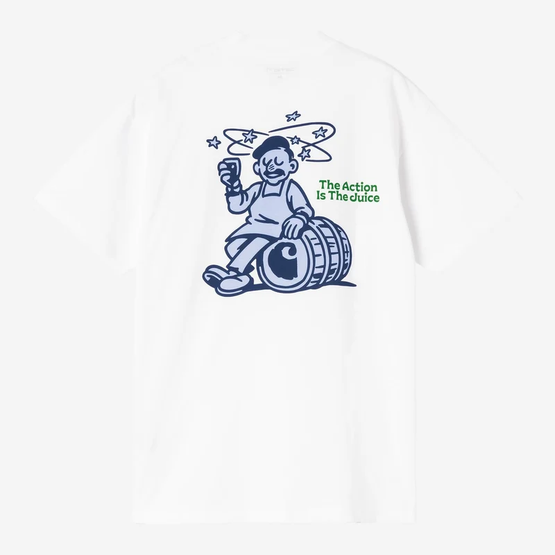 Carhartt WIP Herren-T-Shirt mit Traubenpflücker-Motiv | Weiß