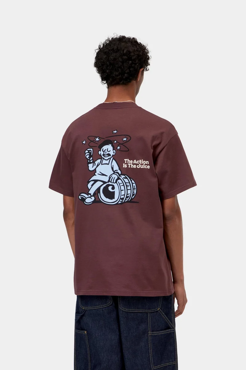 Carhartt WIP Herren-T-Shirt mit Traubenpflücker-Motiv | Amarone
