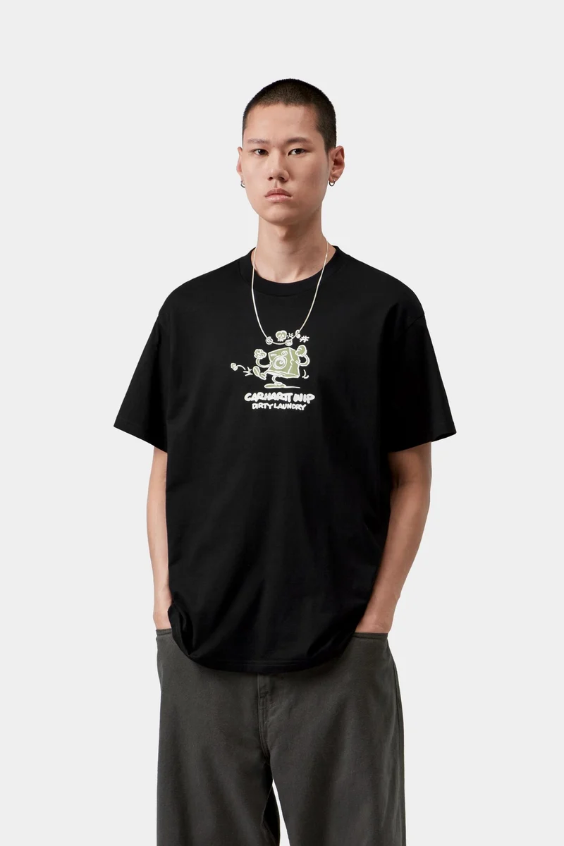 Carhartt WIP Herren-T-Shirt „Schmutzige Wäsche“ | Schwarz
