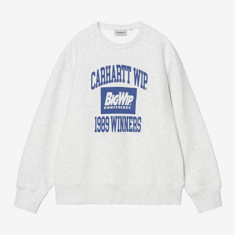 Carhartt WIP Herren-Sweatshirt „Sieger 1989“ | Ash Heather Heavy Stone Wash