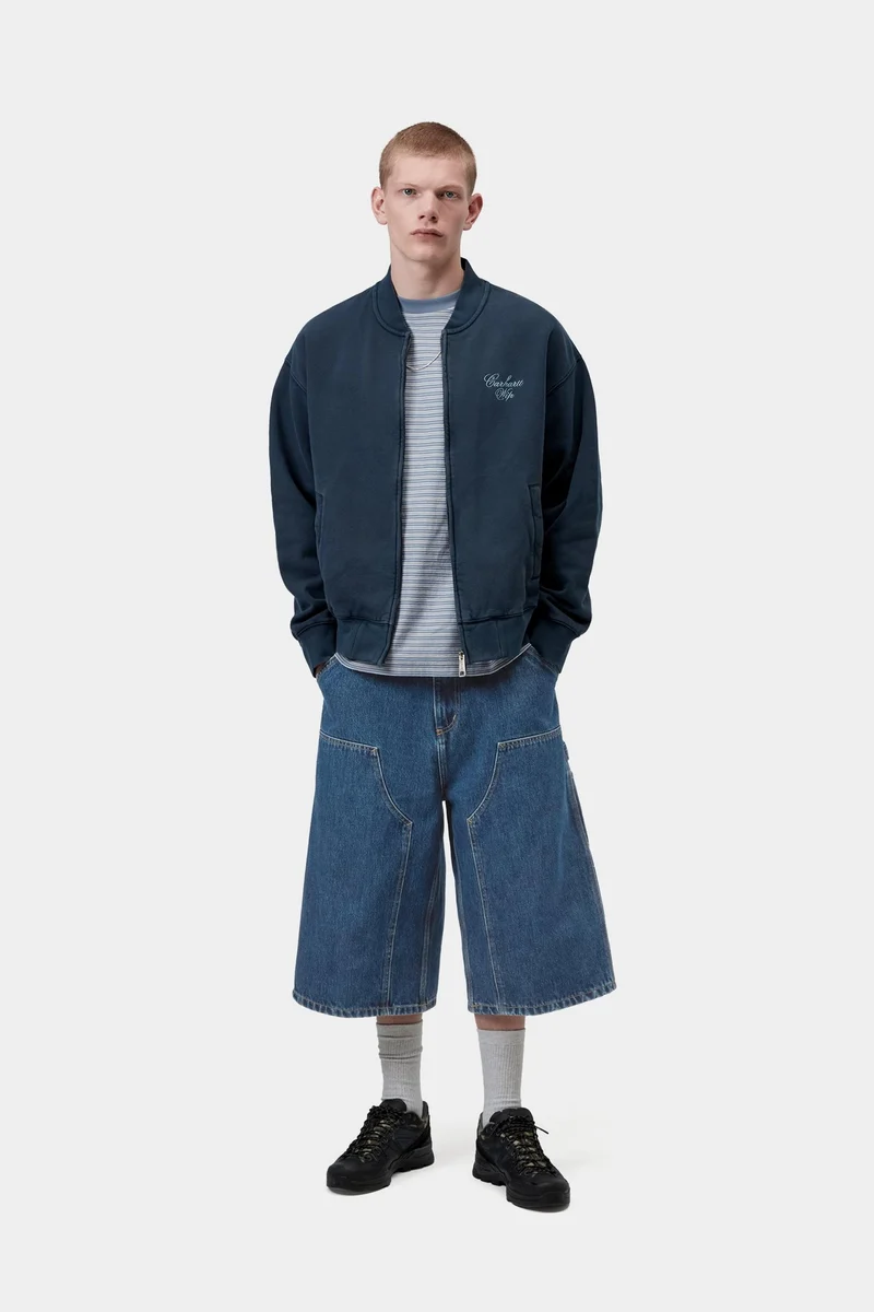 Carhartt WIP Herren OG Double Knee Kurz | Blau Stone Washed