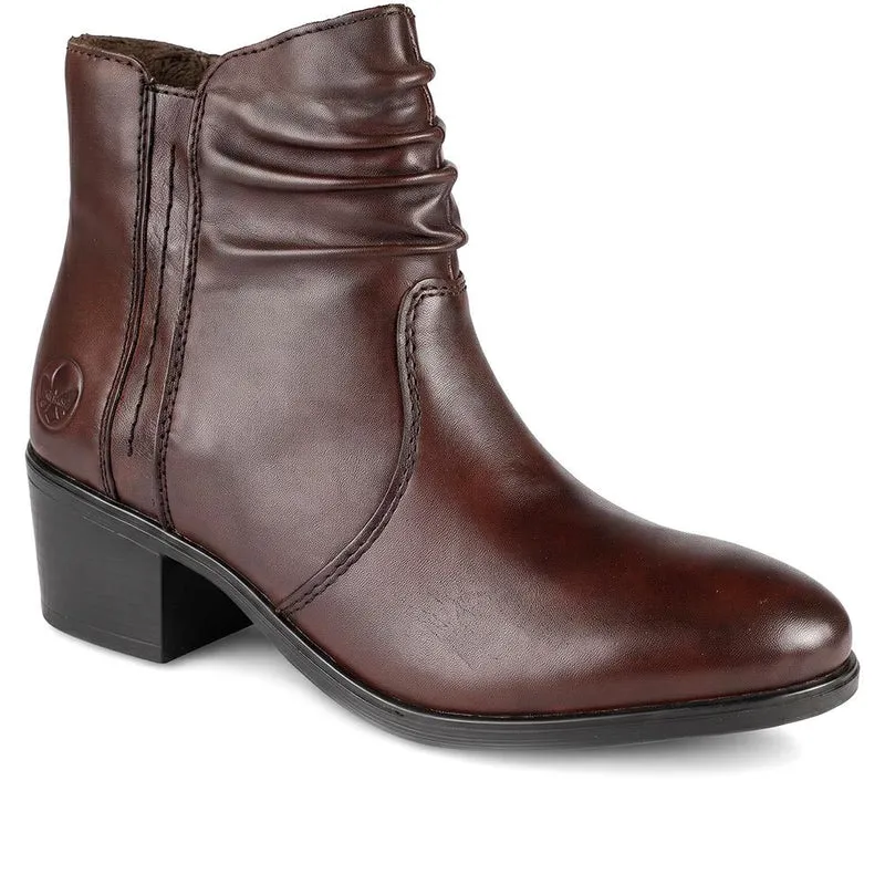Rieker Leather Side Zip Ankle Boots - RKR44505 / 329 722