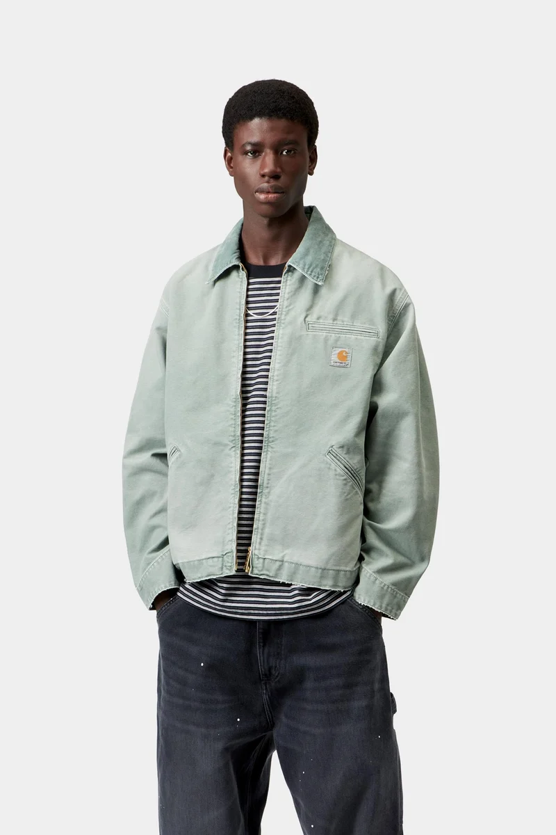 Carhartt WIP Herren OG Detroit Jacke | Shady Green Destroy Wash