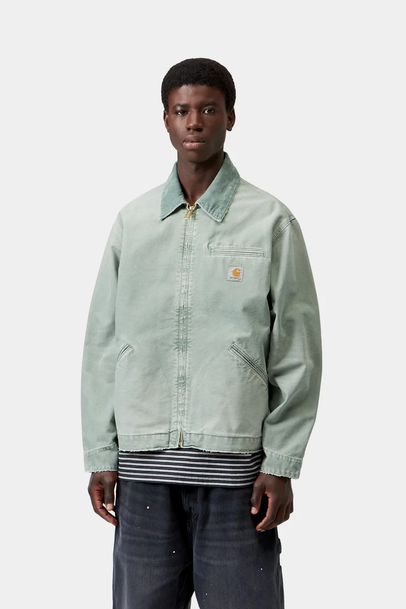 Carhartt WIP Herren OG Detroit Jacke | Shady Green Destroy Wash