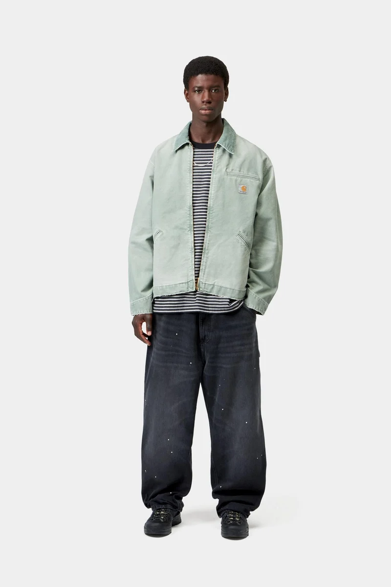 Carhartt WIP Herren OG Detroit Jacke | Shady Green Destroy Wash
