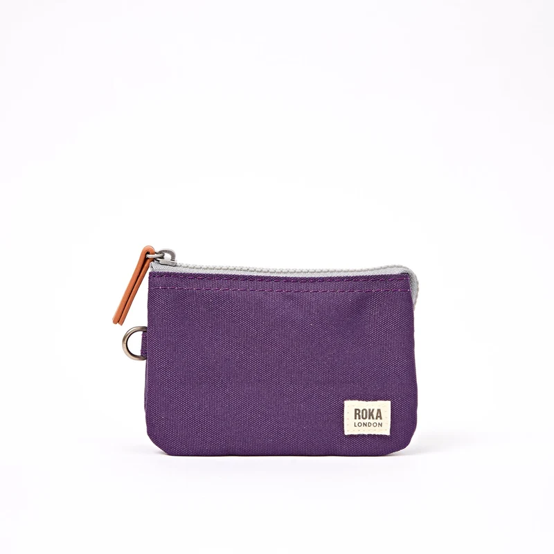 ROKA Carnaby Kleine Handtasche aus recyceltem Canvas in Dunkelviolett