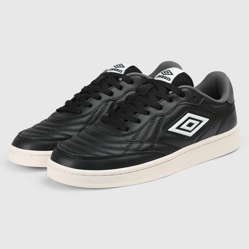 Umbro Unisex Clayton Leder-Sneaker | Schwarz/Weiß