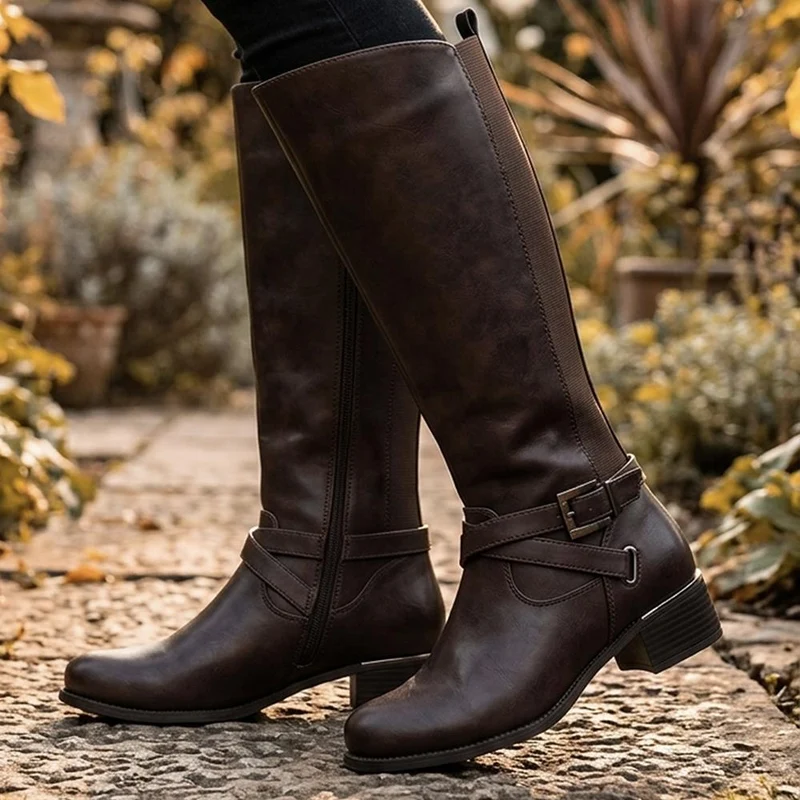 EasyFit Extra Wide Stretch Back Long Boots - MALTON / 328 473 - Chocolate