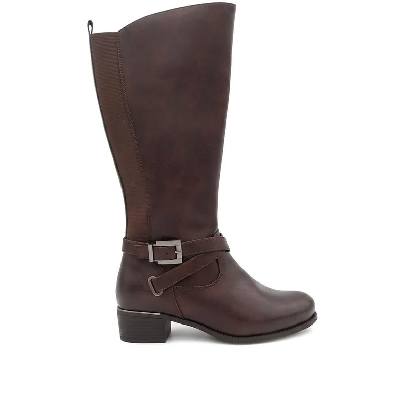 EasyFit Extra Wide Stretch Back Long Boots - MALTON / 328 473 - Chocolate