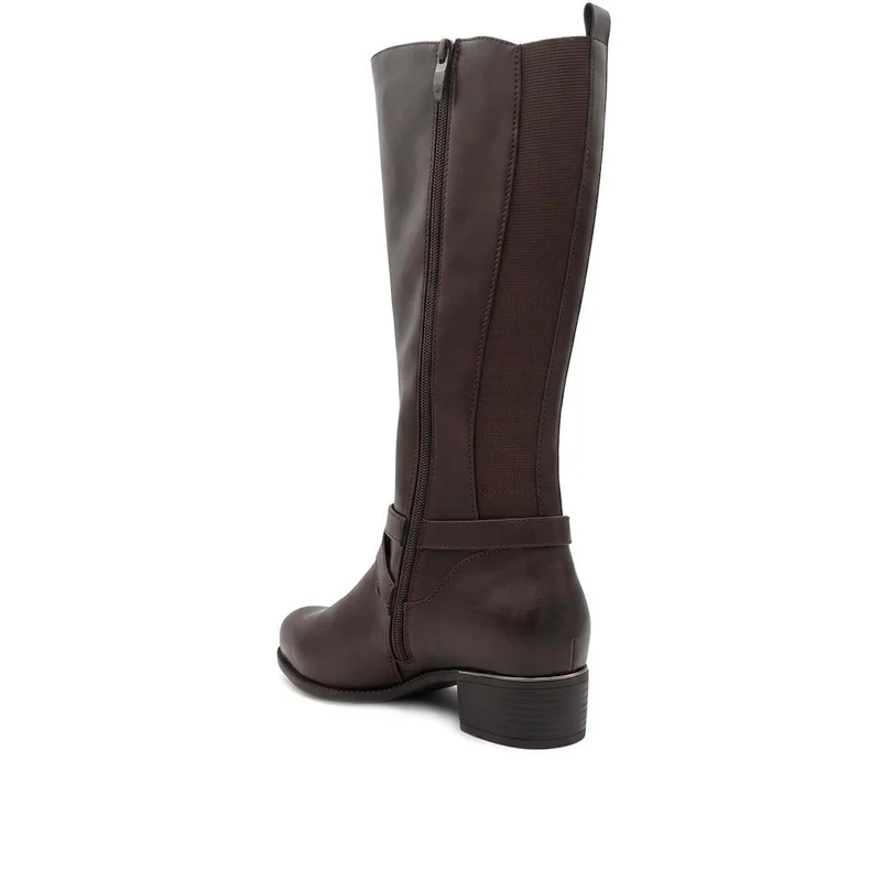 EasyFit Extra Wide Stretch Back Long Boots - MALTON / 328 473 - Chocolate