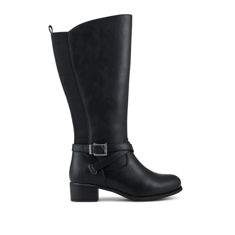 EasyFit Extra Wide Stretch Back Long Boots - MALTON / 328 473 - Black