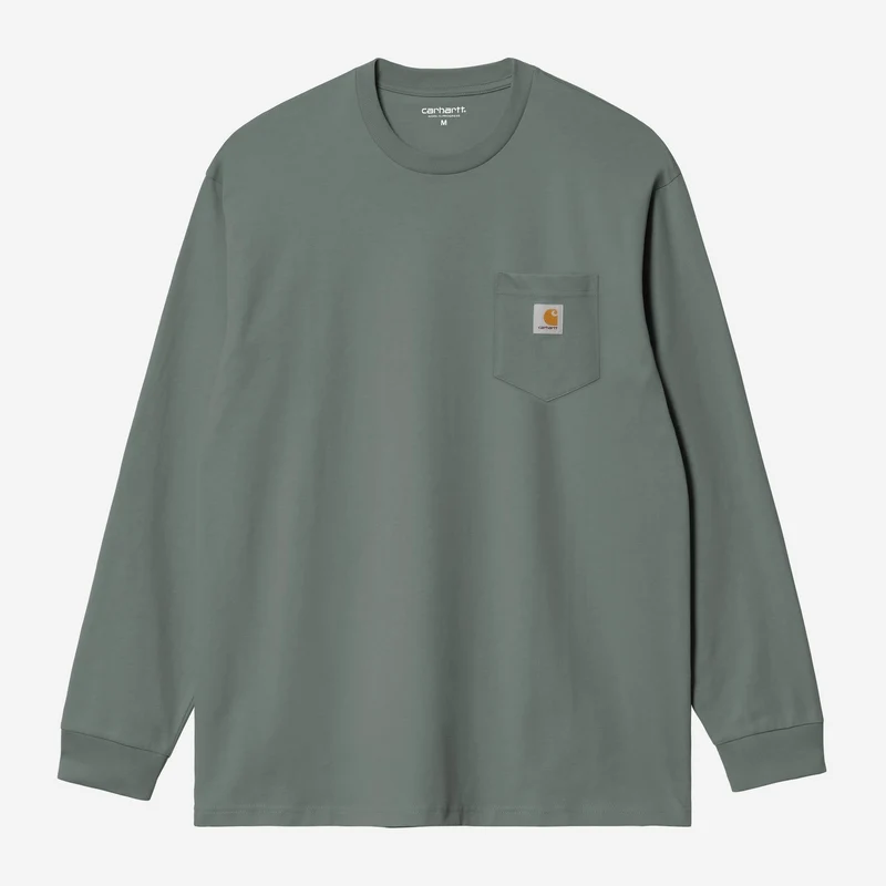 Carhartt WIP Herren-Langarmshirt mit Brusttasche | Samtgrün