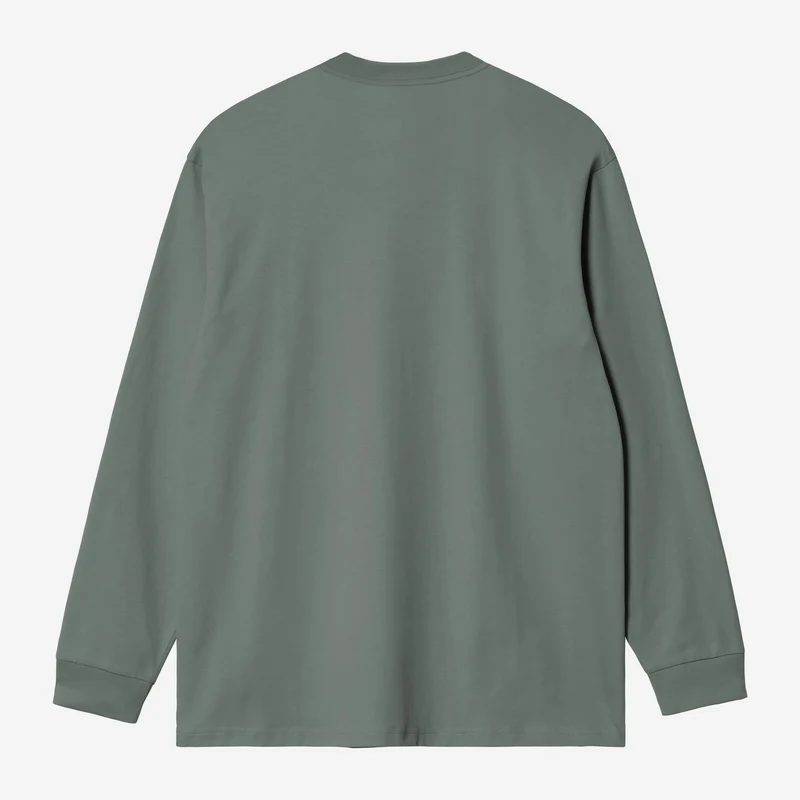 Carhartt WIP Herren-Langarmshirt mit Brusttasche | Samtgrün