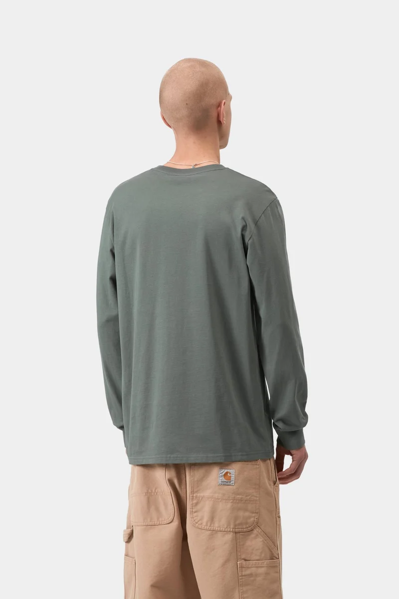 Carhartt WIP Herren-Langarmshirt mit Brusttasche | Samtgrün