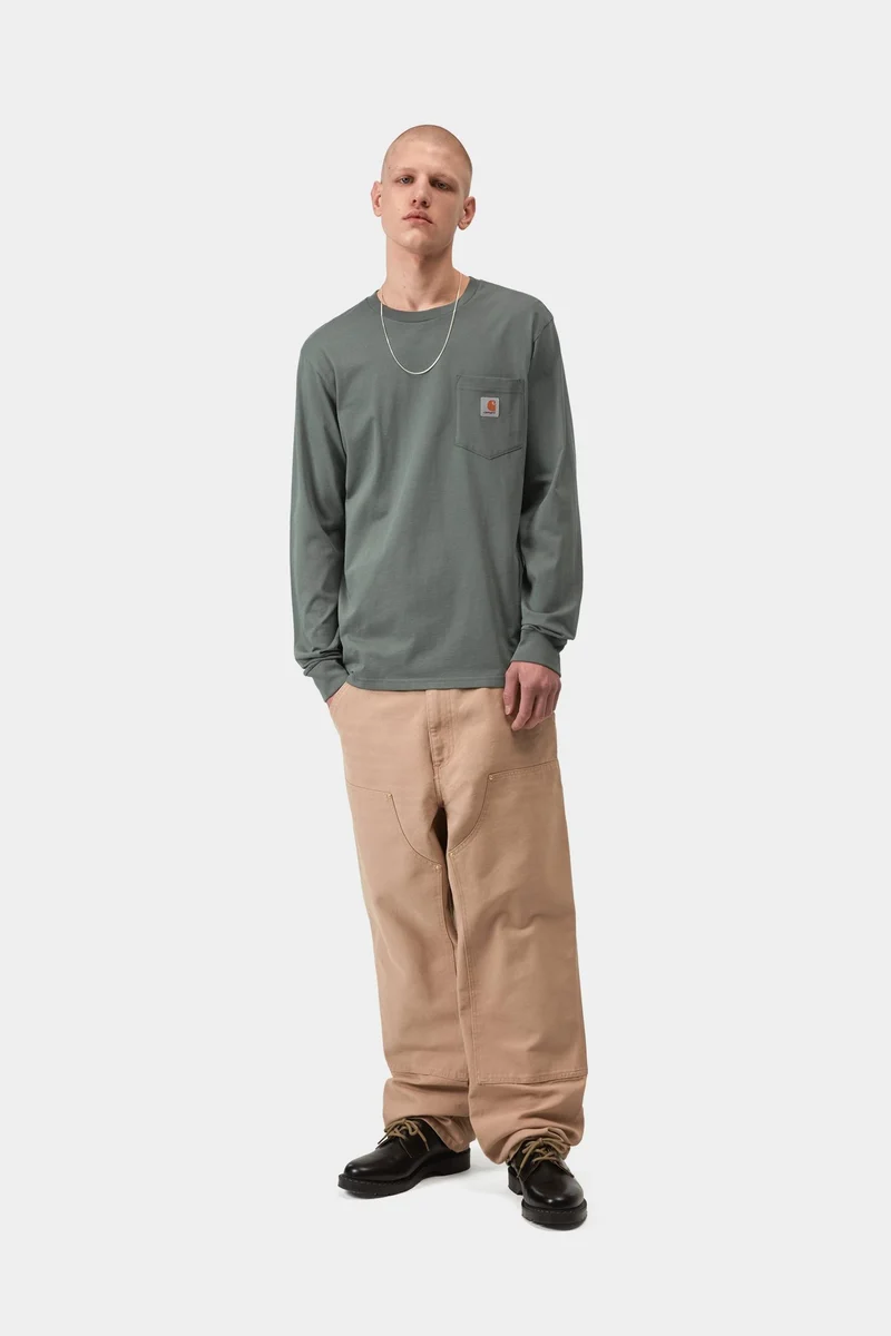 Carhartt WIP Herren-Langarmshirt mit Brusttasche | Samtgrün