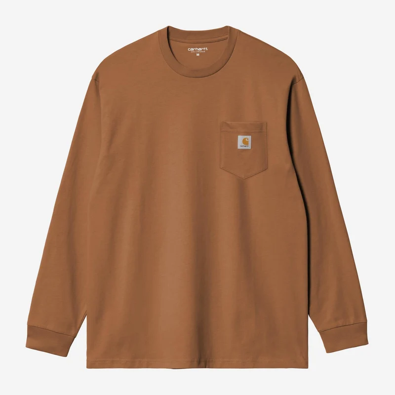 Carhartt WIP Herren-Langarmshirt mit Brusttasche | WIP H Braun