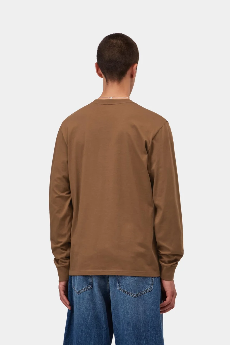 Carhartt WIP Herren-Langarmshirt mit Brusttasche | WIP H Braun