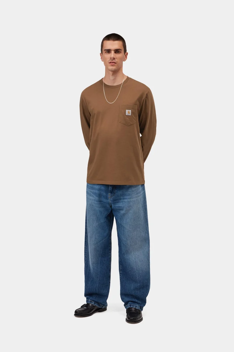 Carhartt WIP Herren-Langarmshirt mit Brusttasche | WIP H Braun