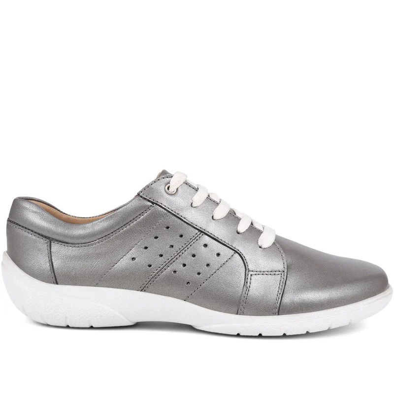 Lace-Up Leather Pumps - NAP39011 / 325 537 - Pewter
