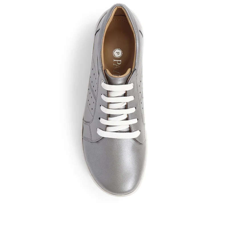 Lace-Up Leather Pumps - NAP39011 / 325 537 - Pewter