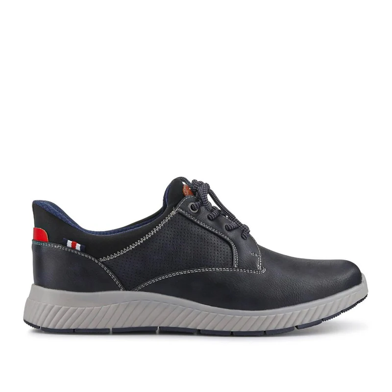 Wide Fit Casual Laced Slip-On Shoes - GANG41017 / 327 576 - Navy
