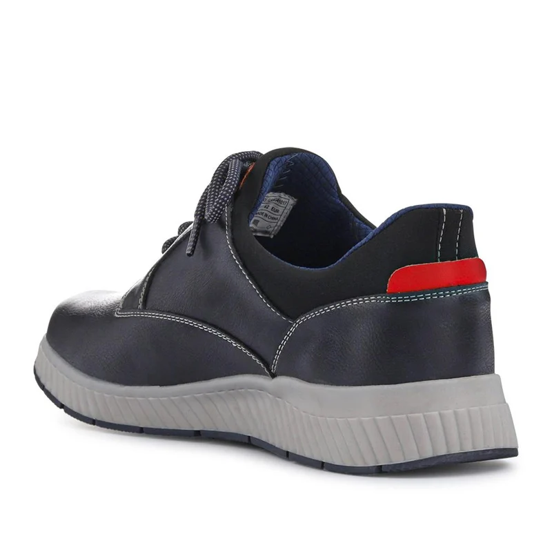Wide Fit Casual Laced Slip-On Shoes - GANG41017 / 327 576 - Navy